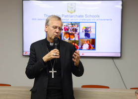 the Holy Land Coordination of Episcopal Conferences visited the General Administration Office of the Latin Patriarchate Schools