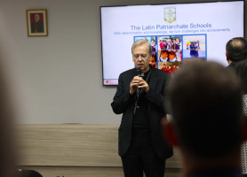 the Holy Land Coordination of Episcopal Conferences visited the General Administration Office of the Latin Patriarchate Schools