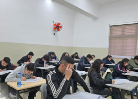 Tawjihi students in our schools during the Arabic exam.