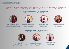 الطلبة المتفوقون في الامتحانات الموحدة على مستوى مدارس البطريركية اللاتينية &ndash; فلسطين