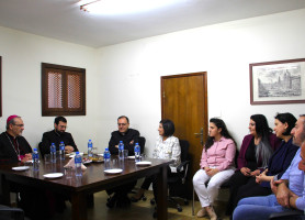 زيارة غبطة البطريرك بيير باتيستا بيتسابالا والأب ديفيد&lrm;