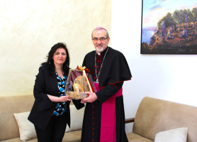 زيارة غبطة البطريرك بيير باتيستا بيتسابالا والأب ديفيد&lrm;