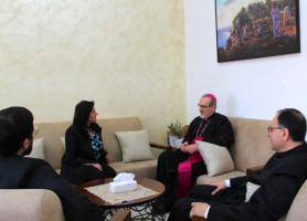 زيارة غبطة البطريرك بيير باتيستا بيتسابالا والأب ديفيد&lrm;