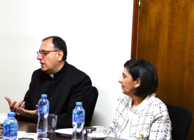 زيارة غبطة البطريرك بيير باتيستا بيتسابالا والأب ديفيد&lrm;