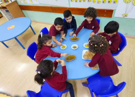 Olive pickles Activity at Al-Hayat Kindergarten