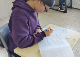 Tawjihi students in our schools during the Arabic exam.