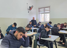 Tawjihi students in our schools during the Arabic exam.