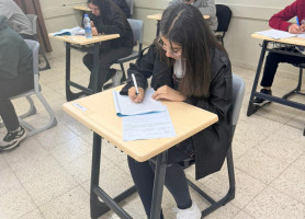 Tawjihi students in our schools during the Arabic exam.