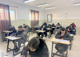 Tawjihi students in our schools during the Arabic exam.