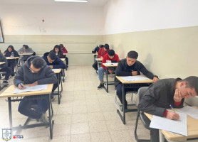 Tawjihi students in our schools during the Arabic exam.