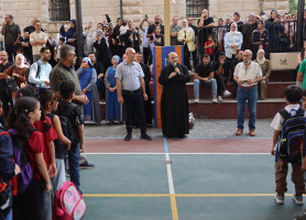 انطلاقة العام الدراسي الجديد في مدرسة لاتين _ غزة