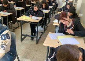 Tawjihi students in our schools during the Arabic exam.
