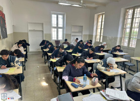 Tawjihi students in our schools during the Arabic exam.