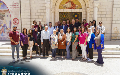 زيارة غبطة البطريرك بيير باتيستا بيتسابالا إلى مدرسة البطريركية اللاتينية - الطيبة