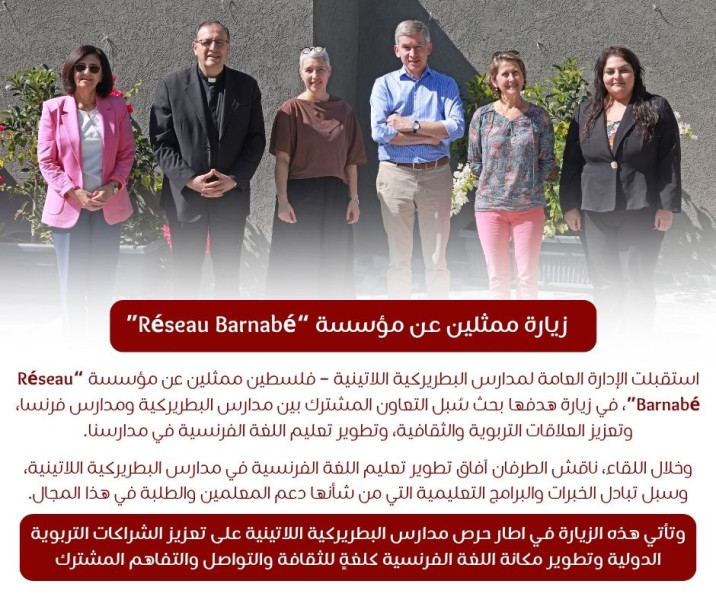 Representatives from the  &ldquo;R&eacute;seau Barnab&eacute; Foundation "Visit the Latin Patriarchate Schools